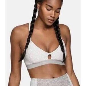 OUTDOOR VOICES Light Heather Gray Steeplechase Women's Sports Bra Size Small